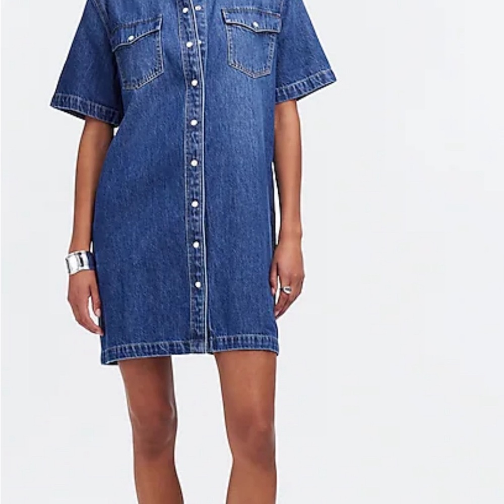 Madewell Blue Denim Mini Shirtdress - Picture 2 of 7